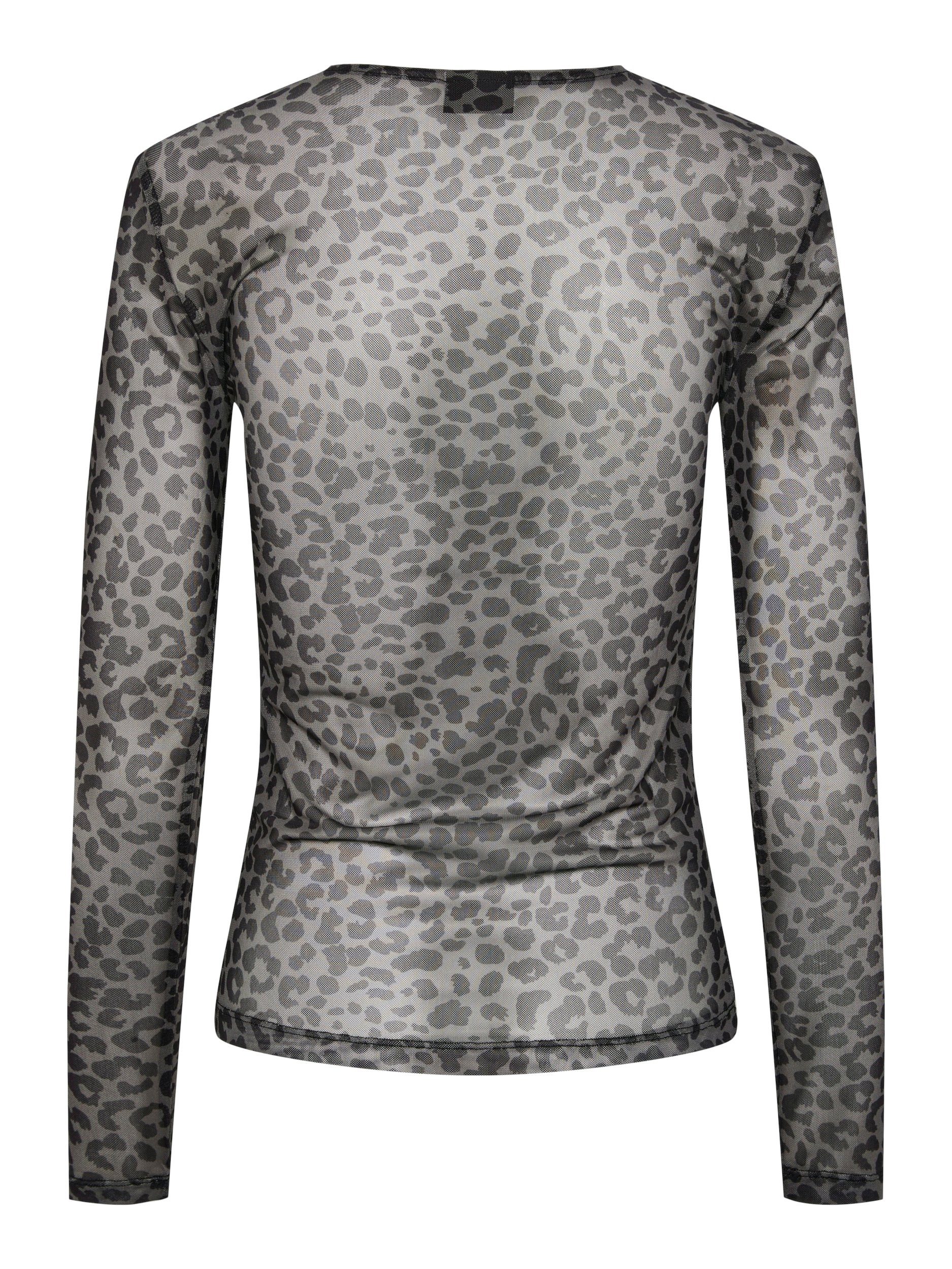 pieces Langarmshirt PCNINNI LS MESH TOP NOOS BC Materialmix, regular fit