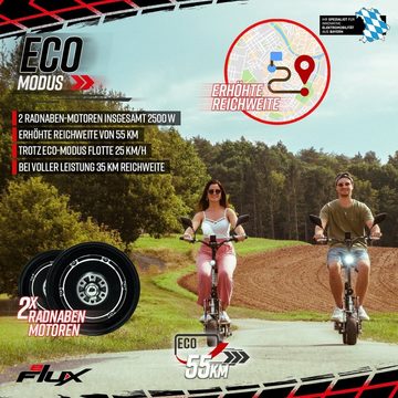 eFlux E-Scooter »Freeride X2«, 45,00 km/h, 45 km/h - Zulassung - klappbar - 55 km Reichw. - 60 Volt - 20 Ah