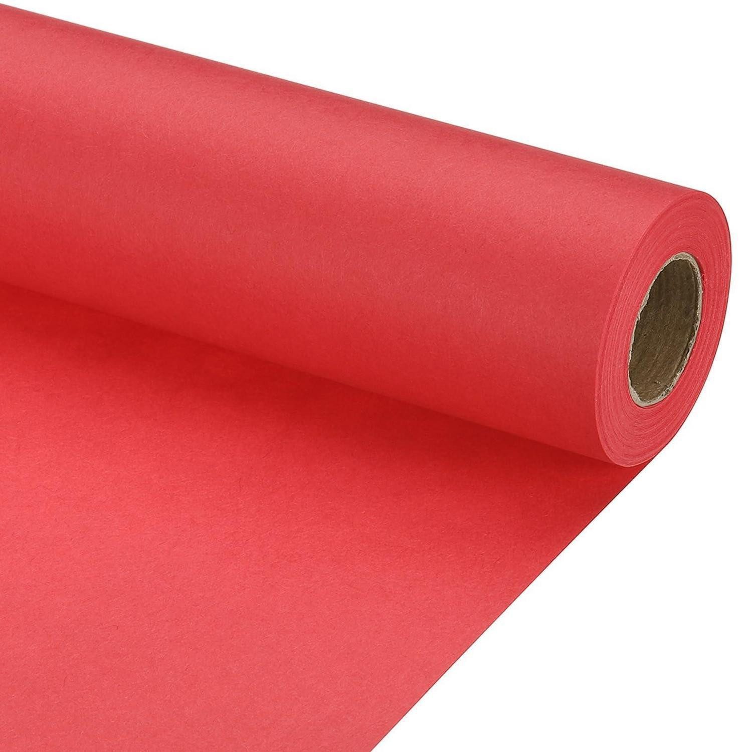 LuxusKollektion Packpapier Geschenkpapier Kraft Rolle Hellrot 17x450 Zoll