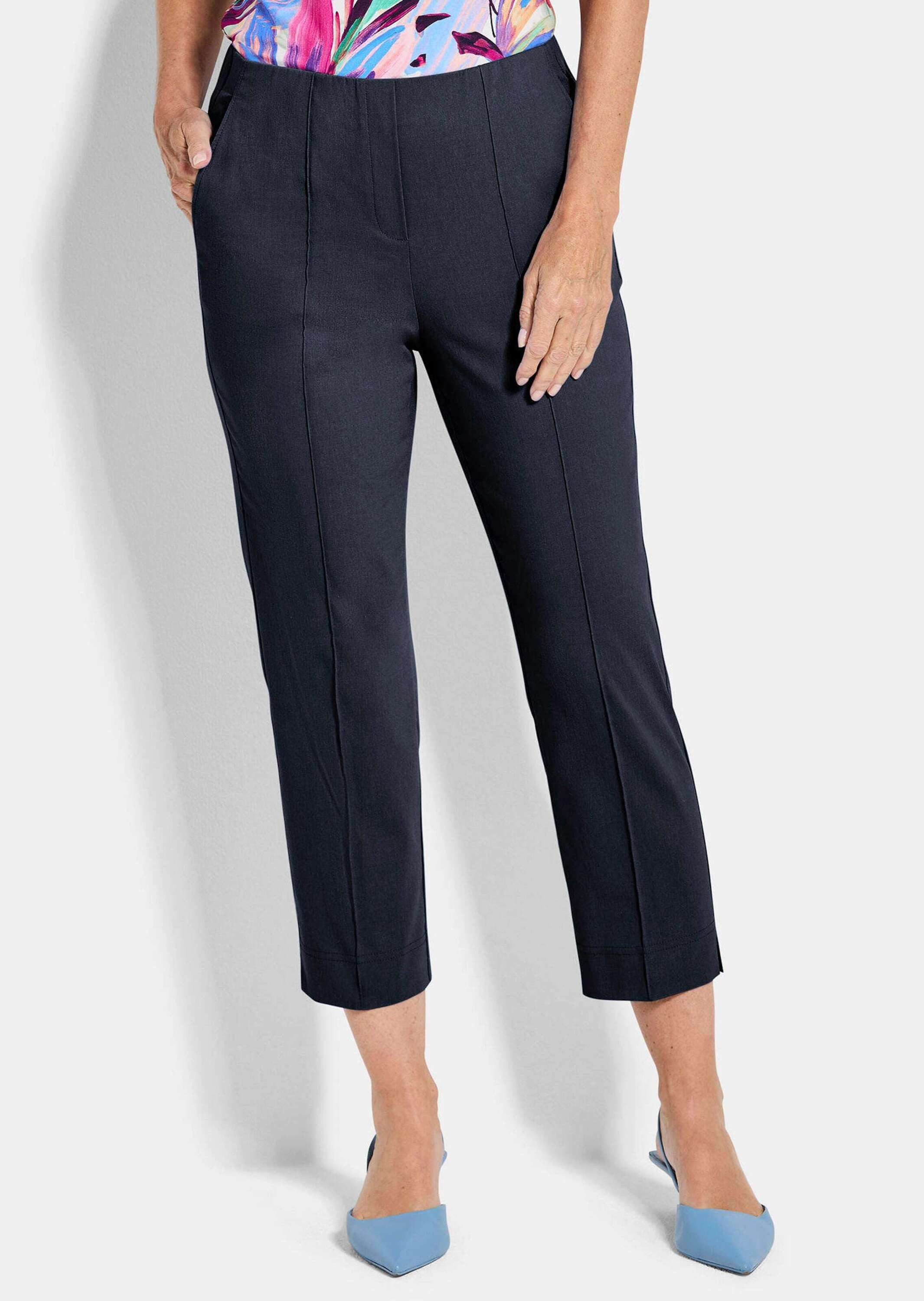 Stretch-Hose Elegante 7/8-Hose mit Biesen