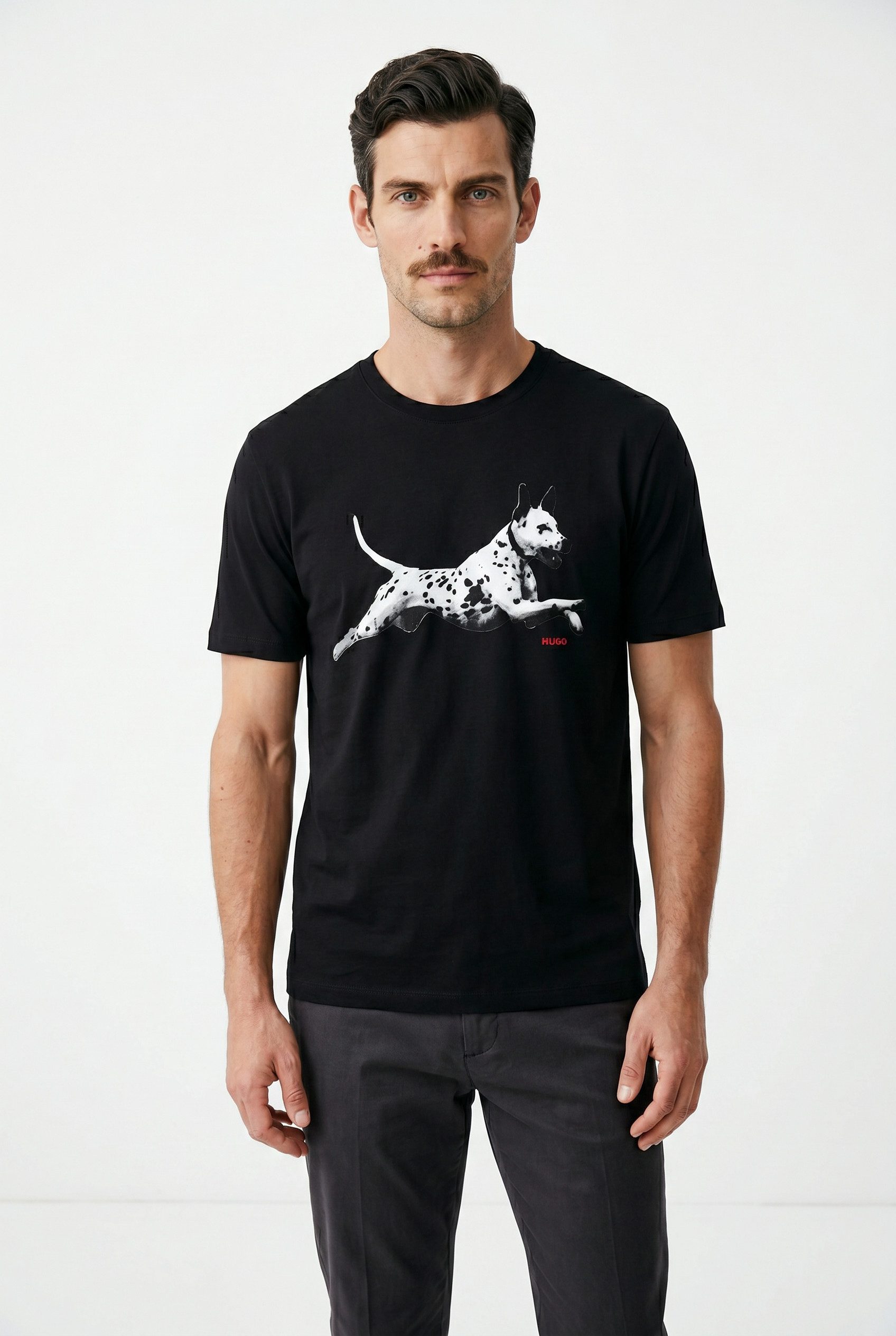 HUGO T-Shirt Dirunn Reine Baumwolle, Rundhalsausschnitt, Regular Fit