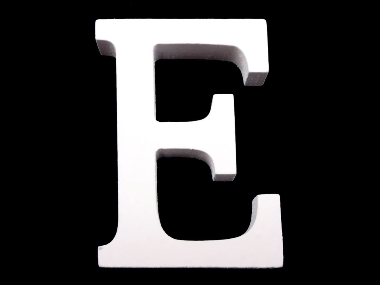 maDDma Deko-Buchstaben 3D Holzbuchstabe weiß, Einzelbuchstabe 8 cm, "E"