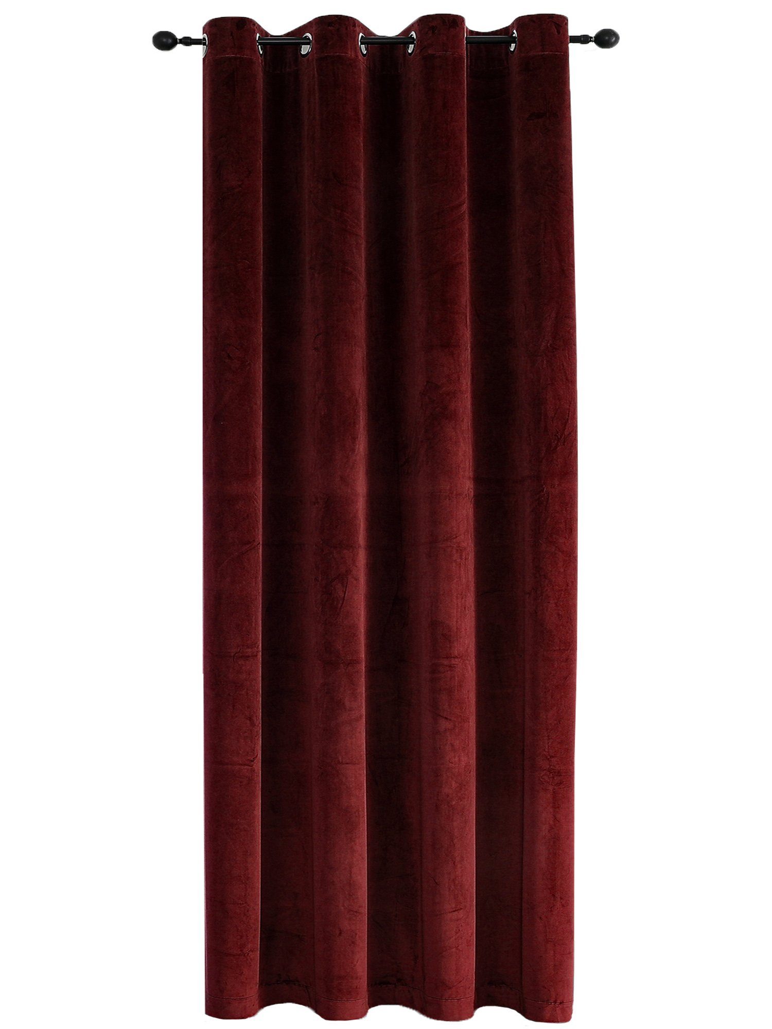 Gardine Vorhang Ösen Verdunkelung 140x245 cm Samt weich blickdicht Gardine, Haus und Deko, Ösen (1 St), Polyester Bordeaux