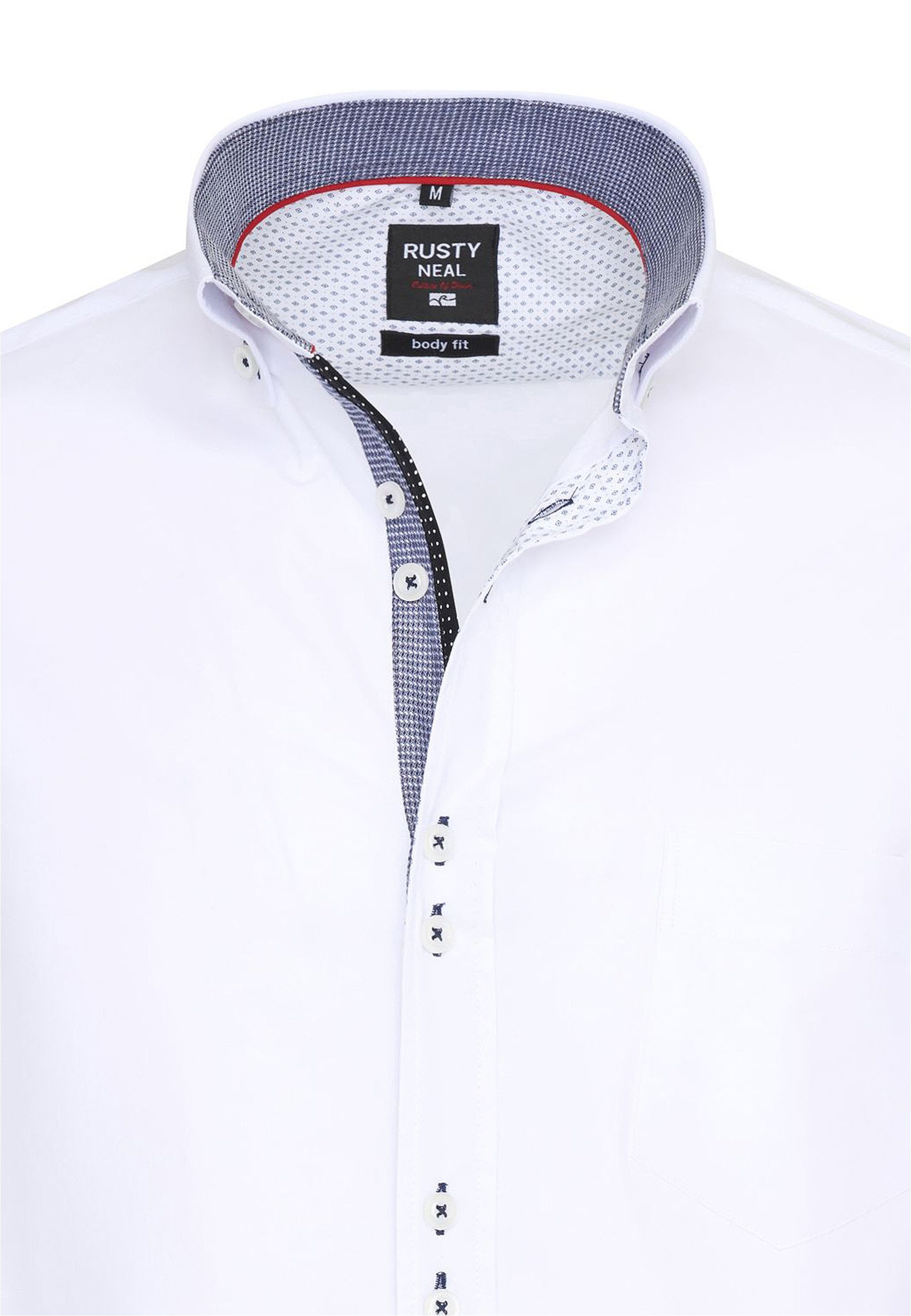 Rusty Neal Langarmhemd mit ausgefallenen Doppel-Knöpfen