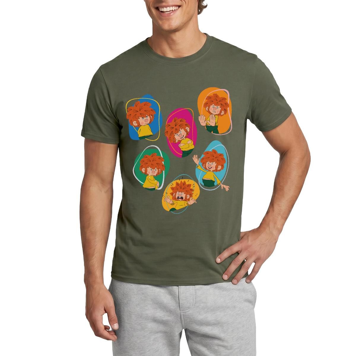T-Shirt Pumuckl Zeigt Verschiedene Emotionen Männer T-Shirt