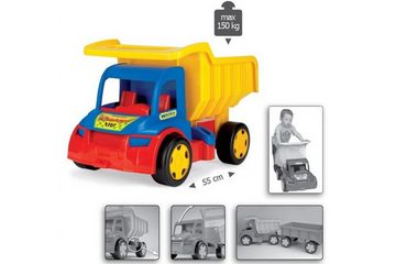 Wader Wozniak Spielzeug-LKW Gigant LKW Truck Baustellenkipper incl. Anhänger, ca. 107 cm lang, (2 in 1 Set, 2-tlg., Muldenkippern und Handwagen), aus UV-beständigem, recyclebarem Kunststoff, für Kinderzimmer, Garten