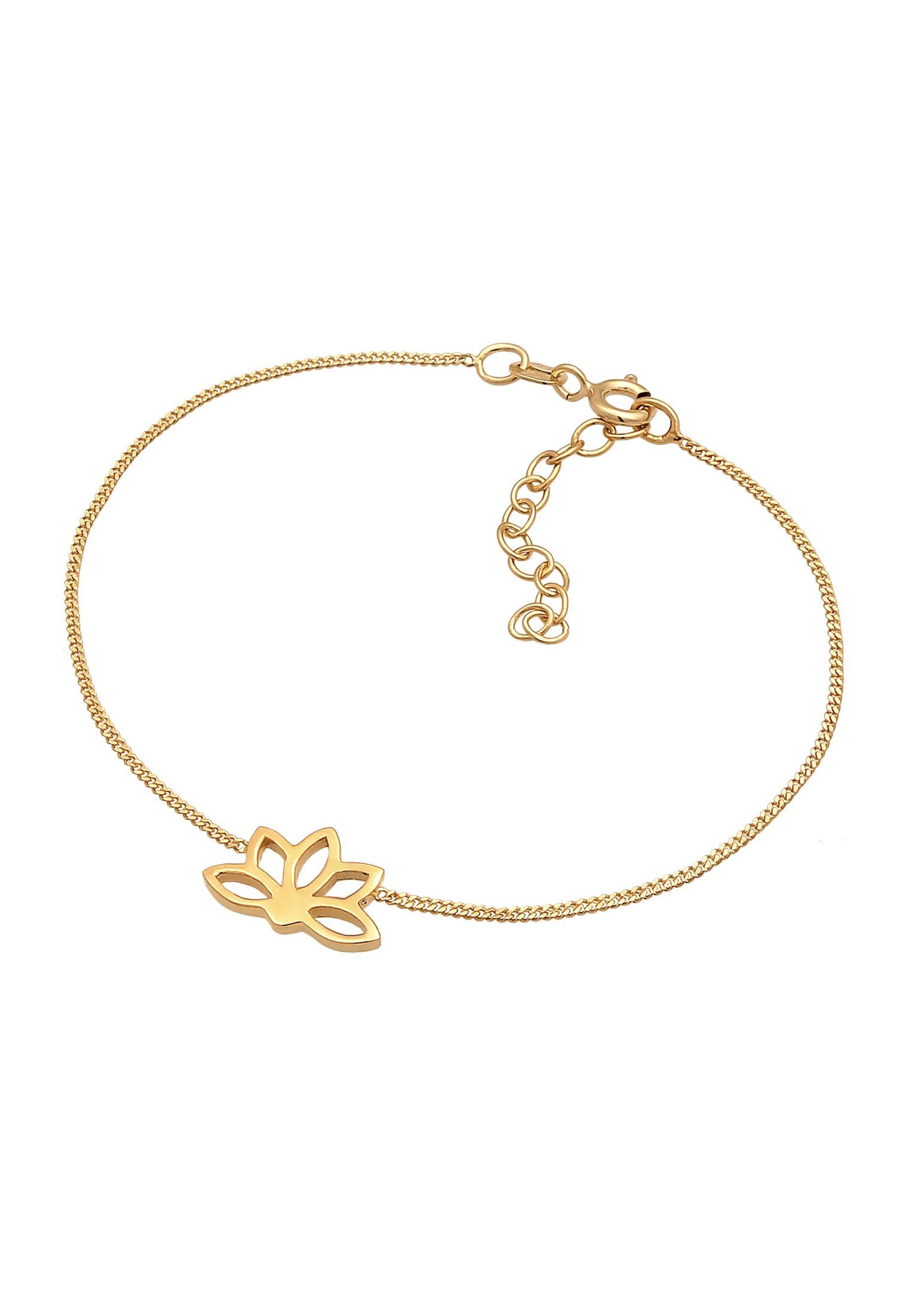 Elli Lotusblume Blume Armband Yoga Lotusblume 925 Silber, Spirituell Gold