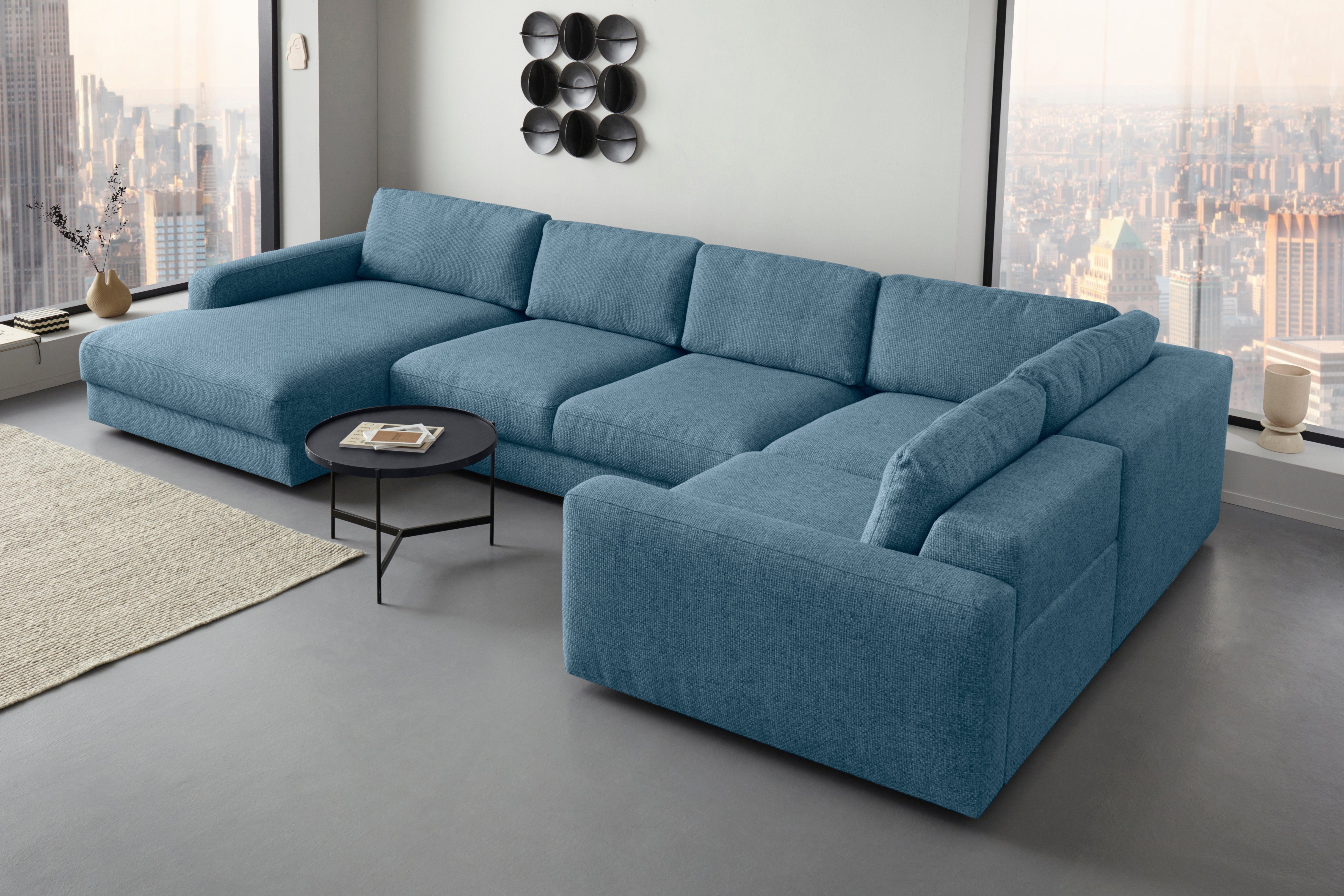 Home affaire Wohnlandschaft Bloomfield, Mega Polsterecke, Breite 390cm, viel Platz, U-Form, In verschiedenen Größen bestellbar