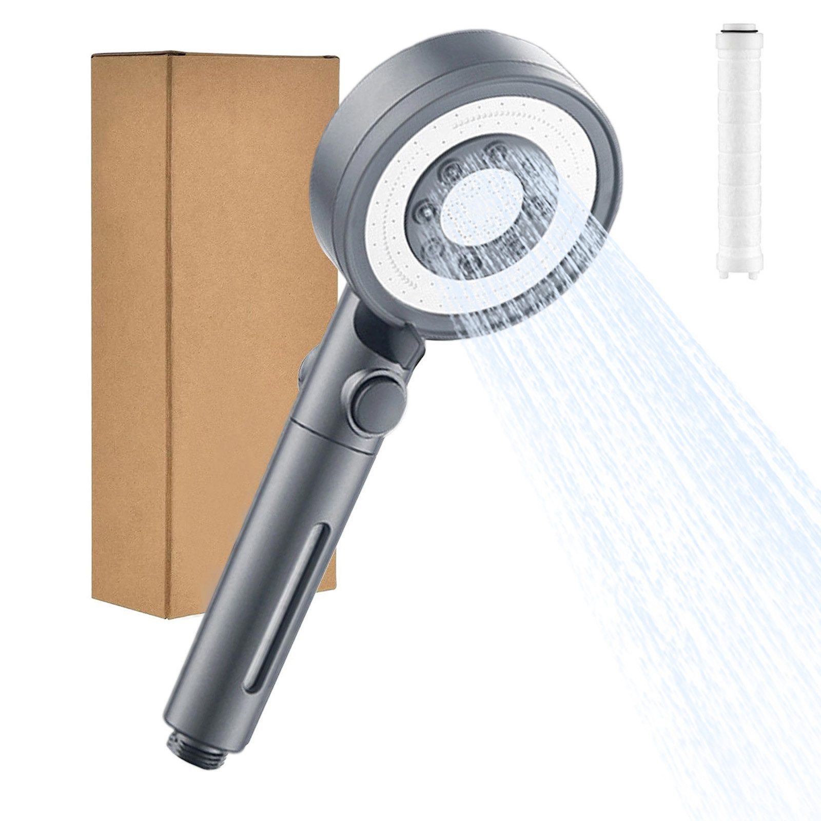 REDOM Handbrause Sparduschkopf Runder Hochdruck Kopfbrause mit 5 Strahlarte günstig online kaufen
