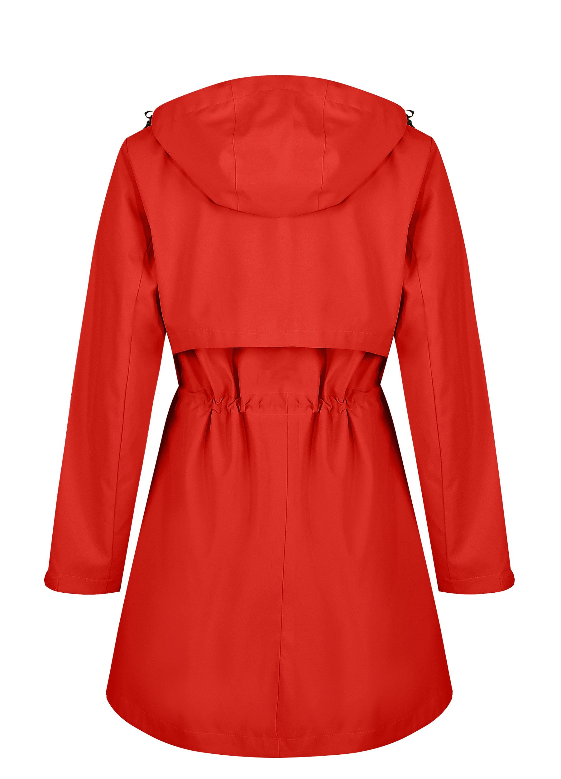 ATLASLAVA Regenjacke Damen Lang Softshelljacke Regenmantel (1-St) Frauen Trenchcoat Windbreaker Leichte Übergangsjacke Mantel