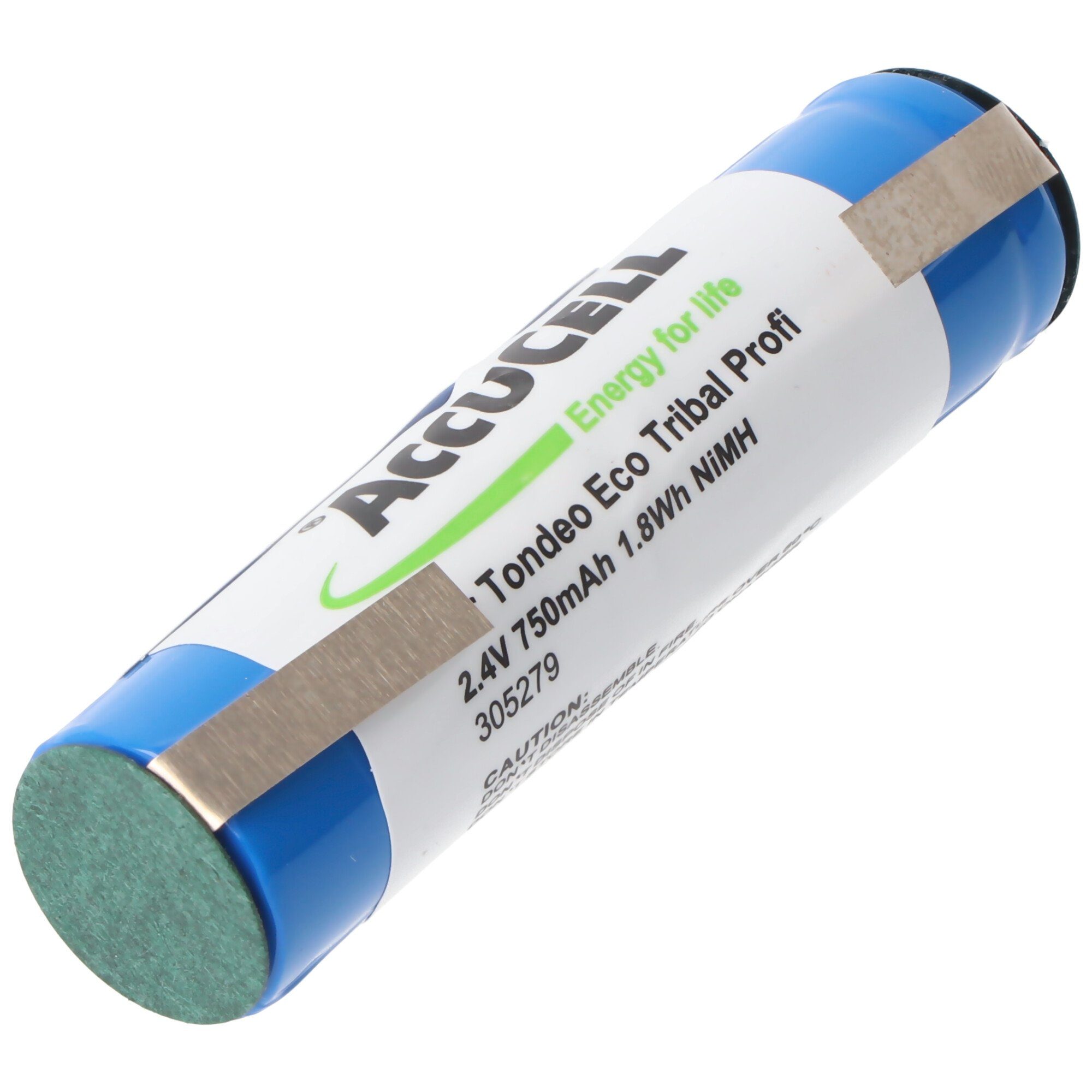 AccuCell NiMH AkkuPack 2,4 Volt, 750mAh, 58x14,5mm für Zahnbürsten Akku ...