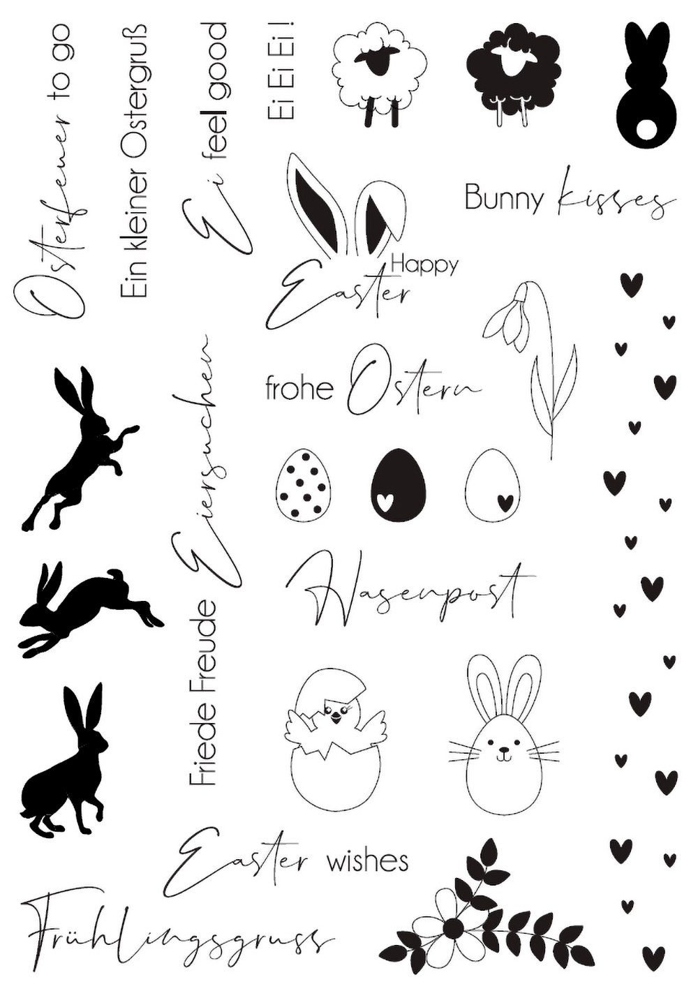 VBS Stempel Silikon 'Happy Easter', 25 Stück