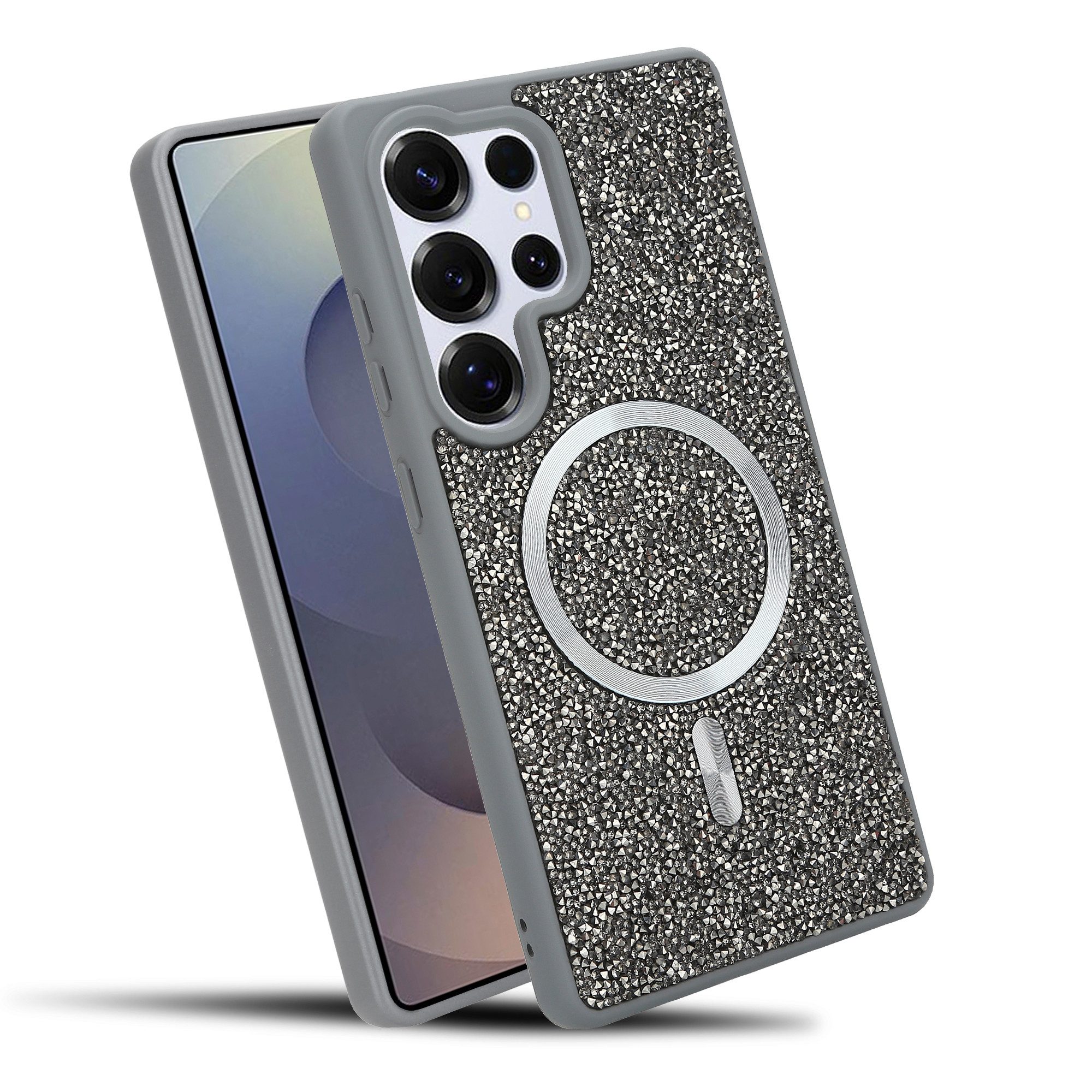 Cadorabo Handyhülle Samsung Galaxy S25 Ultra, Hülle Schutzhülle Case Cover kompatibel mit Magsafe Diamant Glitzer
