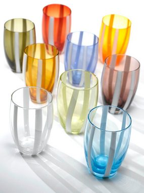 Zafferano Gläser-Set Gessato, bunte und handgemachte Gläser Mischbox, 6- teiliges Set