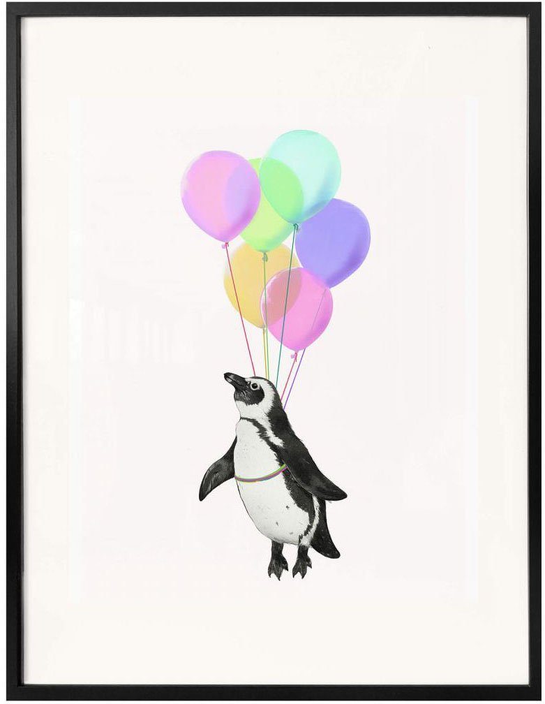 Wall-Art Poster Pinguin Bild, Poster, (1 Wandposter Tiere Luftballon, Wandbild, St),