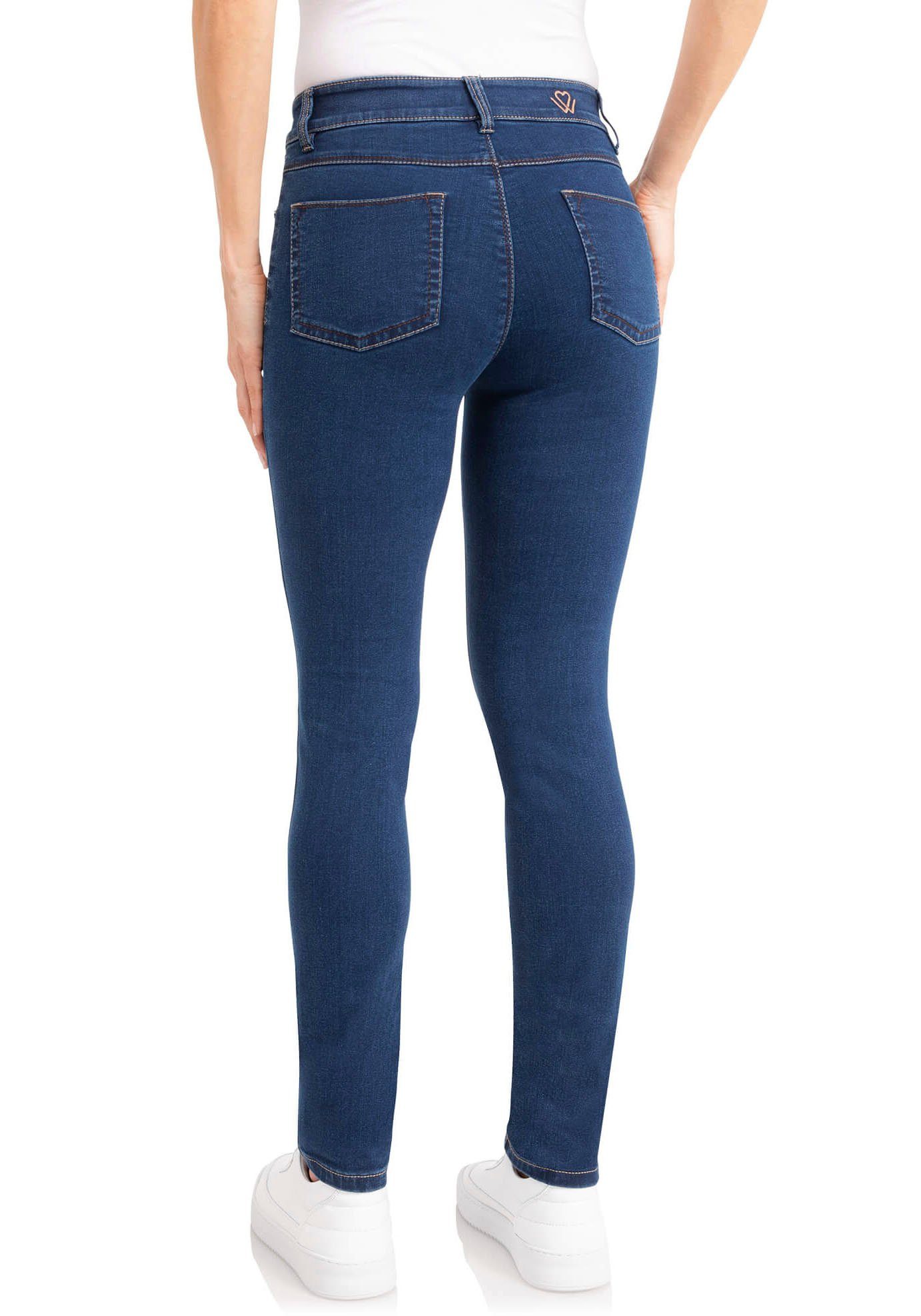 blue Classic-Slim Klassischer Schnitt Slim-fit-Jeans gerader washed stone wonderjeans