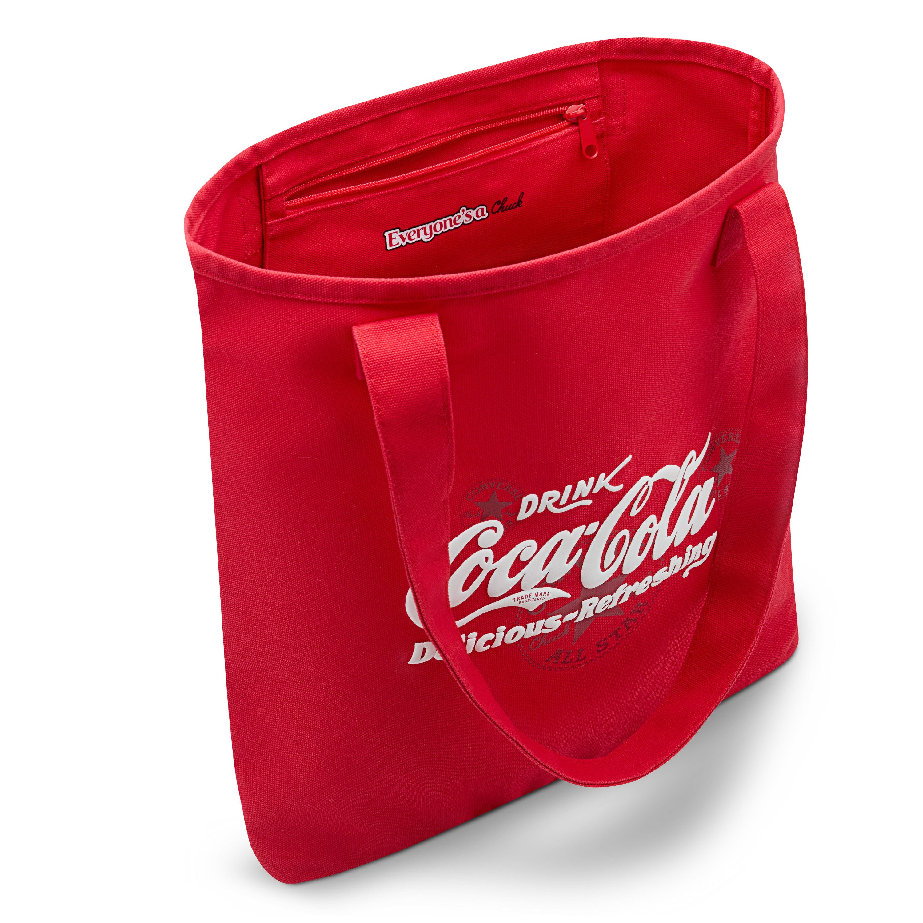 Converse Shopper CAU CONVERSE X COCA COLA TOTE, geräumiges Hauptfach, mit Reißverschluss, aus Baumwolle und Polyester
