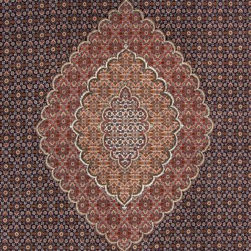 Orientteppich Perser - Täbriz - 294 x 208 cm - dunkelbraun, morgenland, rechteckig, Höhe: 10 mm, Wohnzimmer, Handgeknüpft, Einzelstück mit Zertifikat