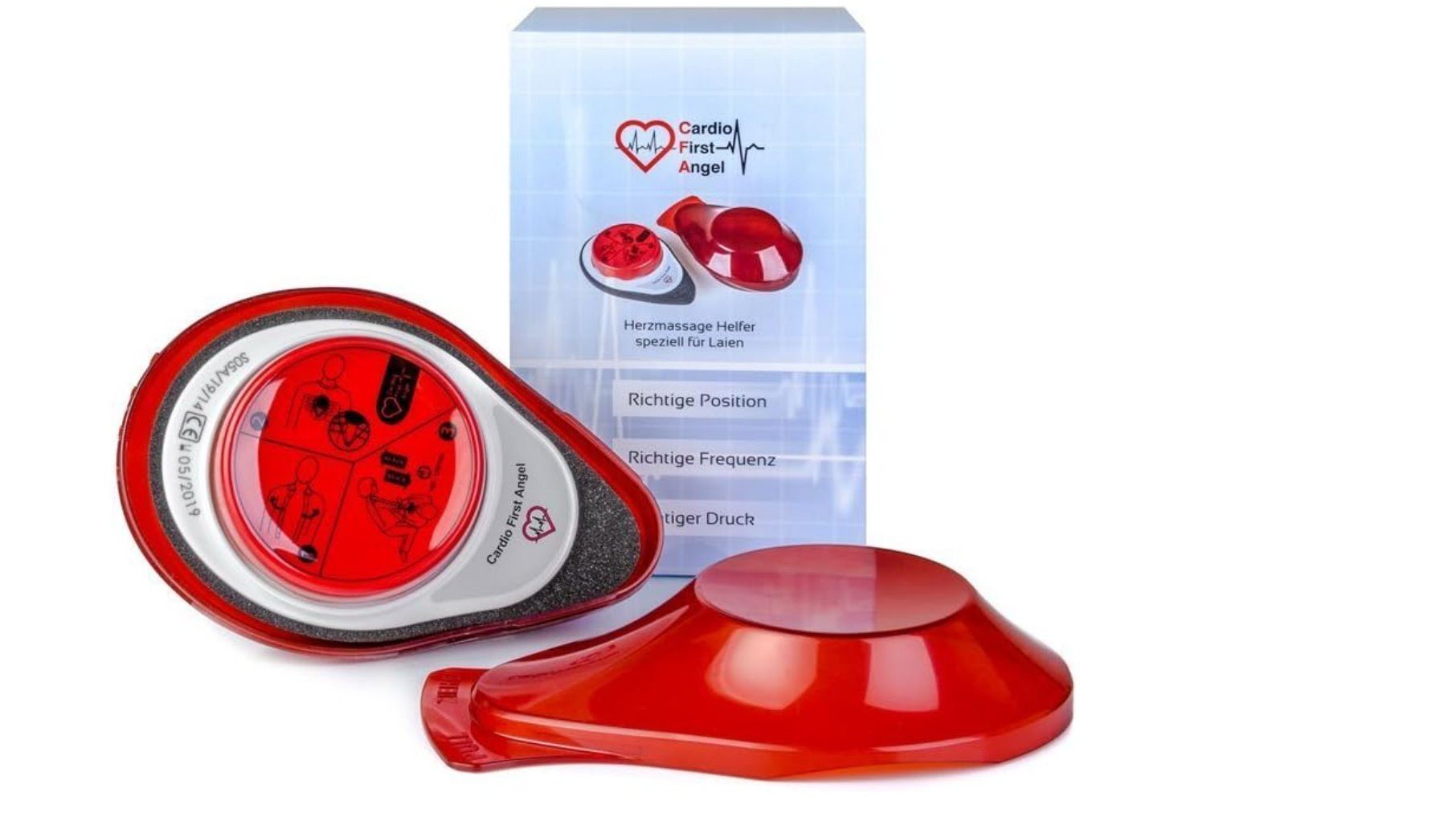 Leina-Werke Erste-Hilfe-Set Cardio First Angel – der Lebensretter bei Herzinfarkten, (Kompaktes Notfallgerät, 1 St), Automatische Herzdruckmassage, Erste Hilfe im Notfall