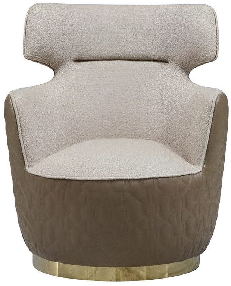 Xlmoebel Loungesessel Modern Clubsessel Einsitzer Beige Stoff Ohrensessel (1-St., Sessel), Hergestellt in Europa
