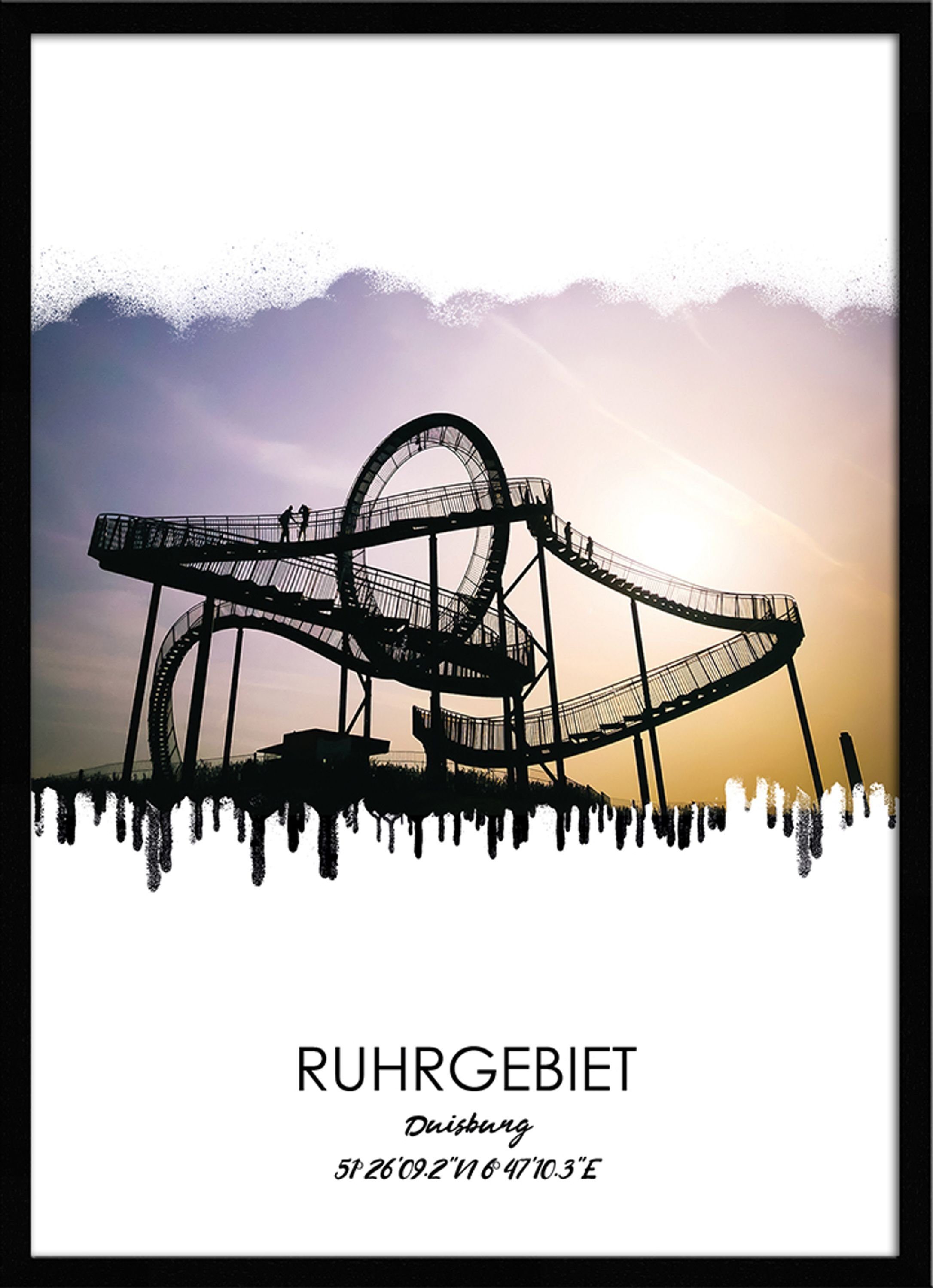 artissimo Bild mit Rahmen Bild gerahmt 51x71cm / Design-Poster mit Rahmen / Ruhrgebiet Duisburg, Ruhrgebiets-Städte: Duisburg