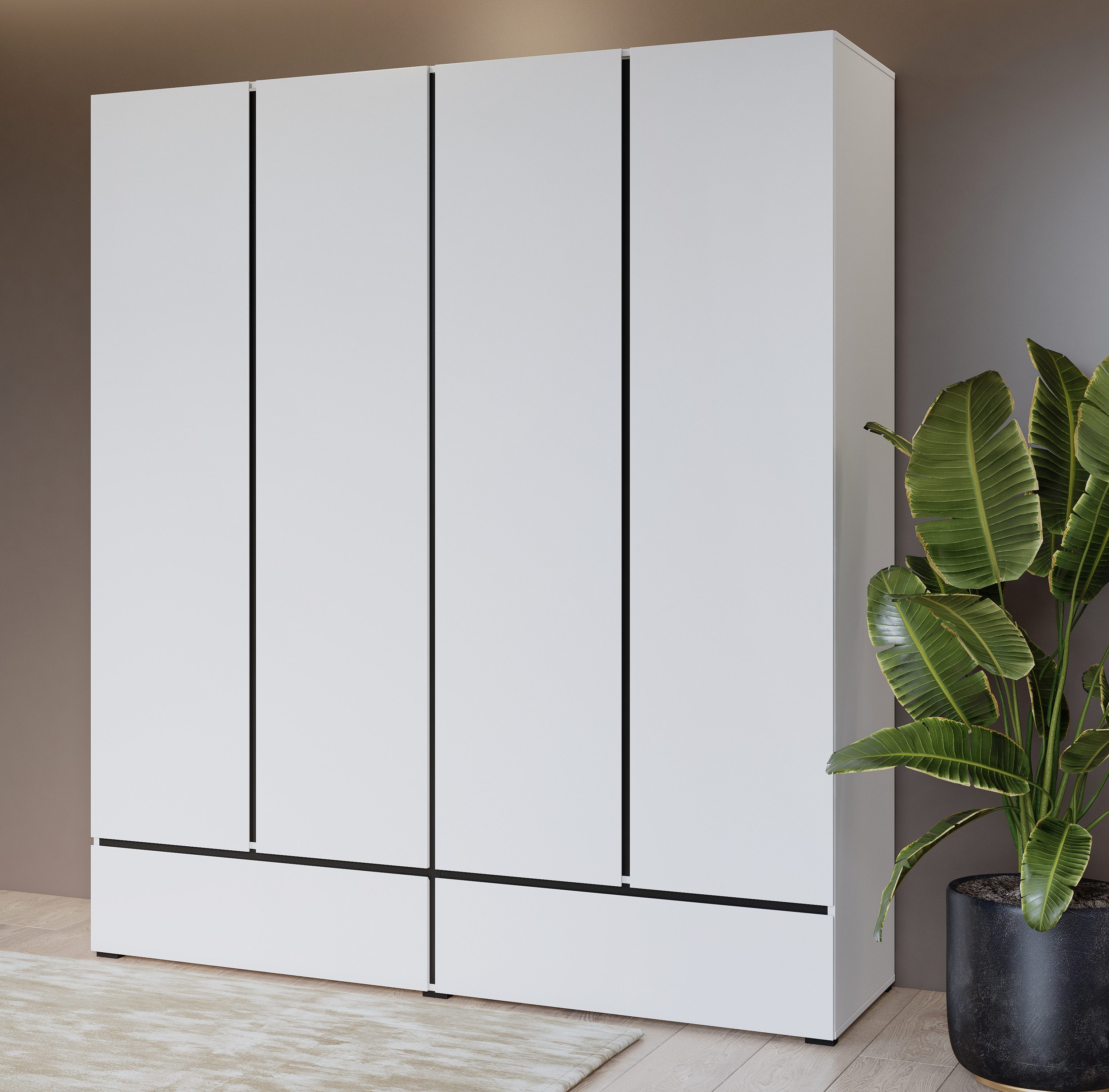 OTTO home Drehtürenschrank "Cross, moderner griffloser Kleiderschrank" Wäsc günstig online kaufen