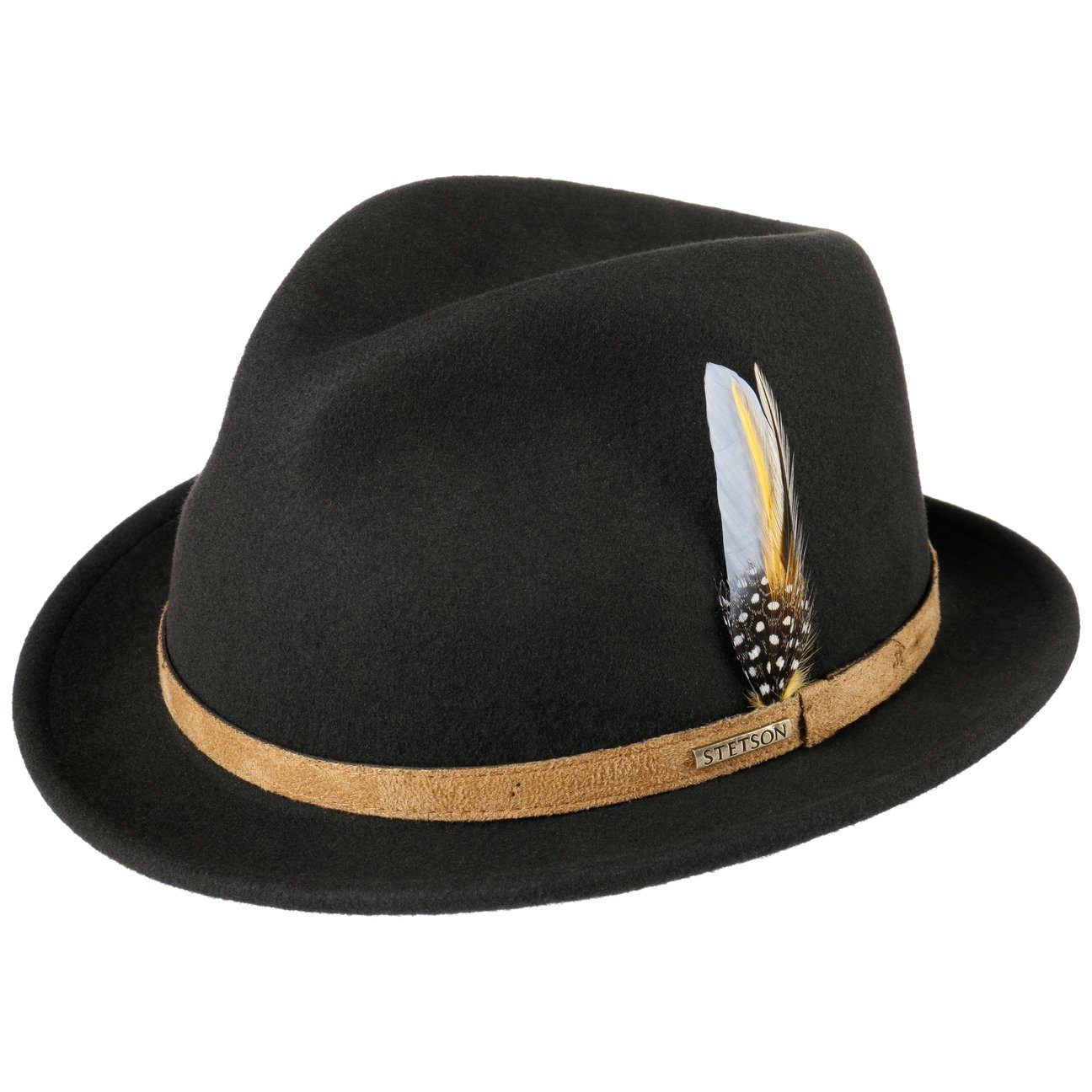 Stetson Fedora (1-St) Wollhut mit Futter, Made in USA braun