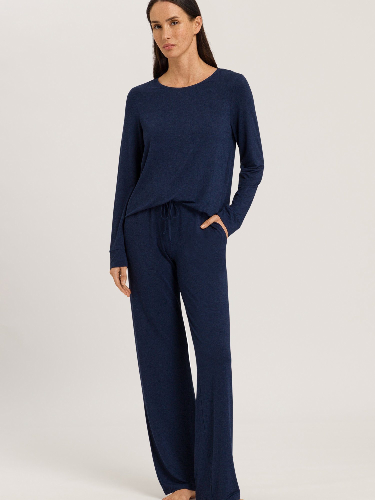 Hanro Pyjamahose Natural Elegance deep navy