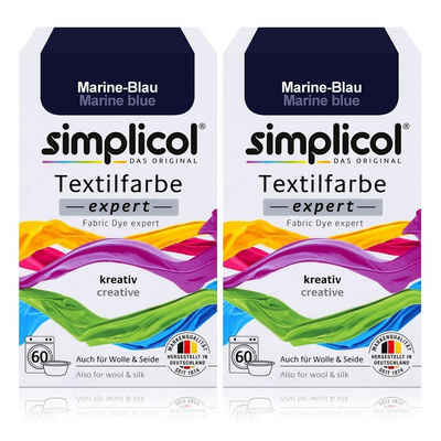 simplicol Textilfarbe Simplicol Textilfarbe expert Marine-Blau 150g - Farbe zum Färben (2er