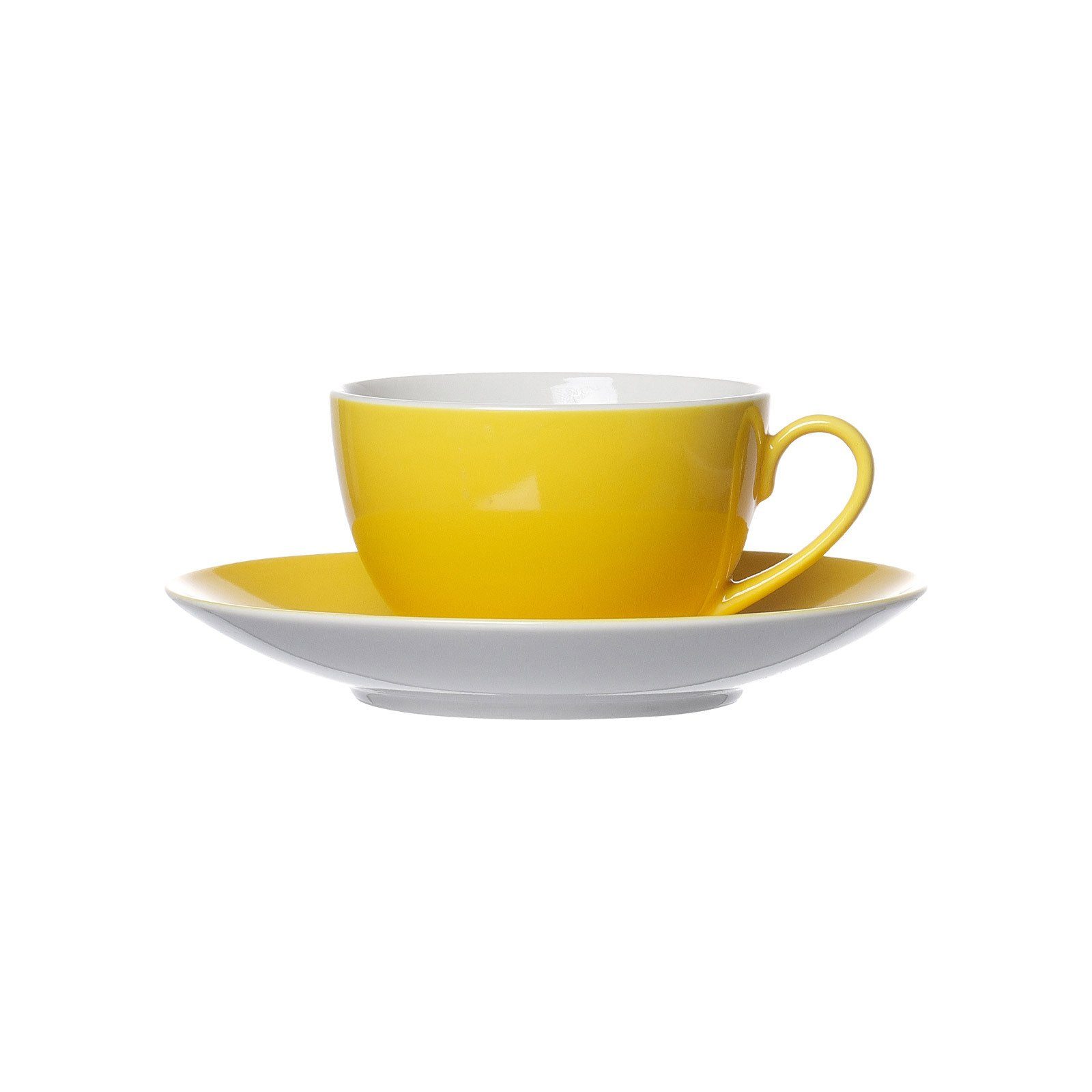 Ritzenhoff Doppio Gelb Set, Kaffeetassen mit 6er Tasse ml Untertassen 200 Porzellan & Breker