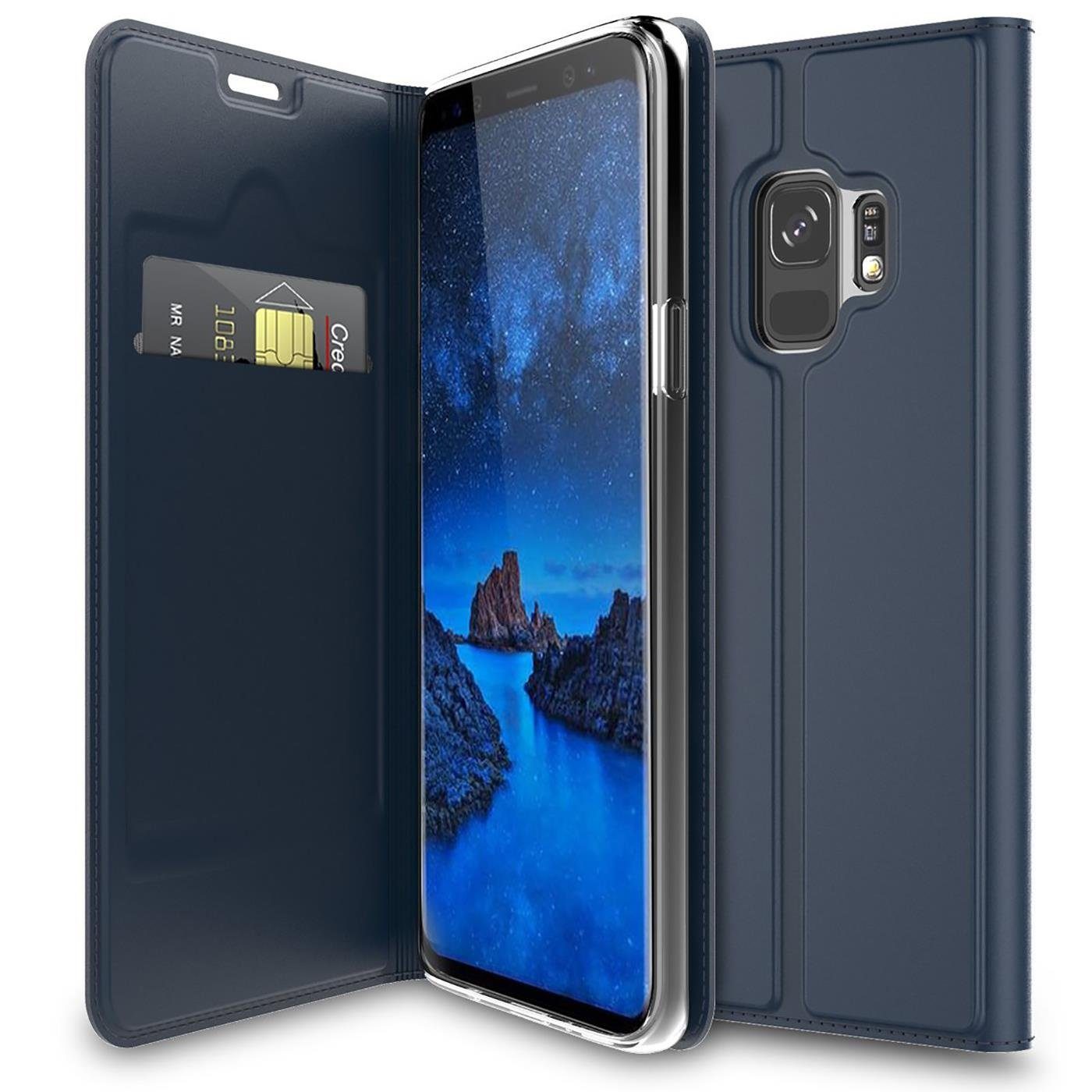 CoolGadget Handyhülle Magnet Case Handy Tasche für Samsung Galaxy S9 5,8 Zoll, Hülle Klapphülle Ultra Slim Flip Cover für Samsung S9 Schutzhülle