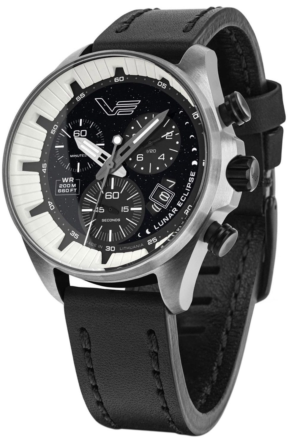 Vostok Europe Quarzuhr Chronograph Lunar Eclipse Schwarz/Stahl LE