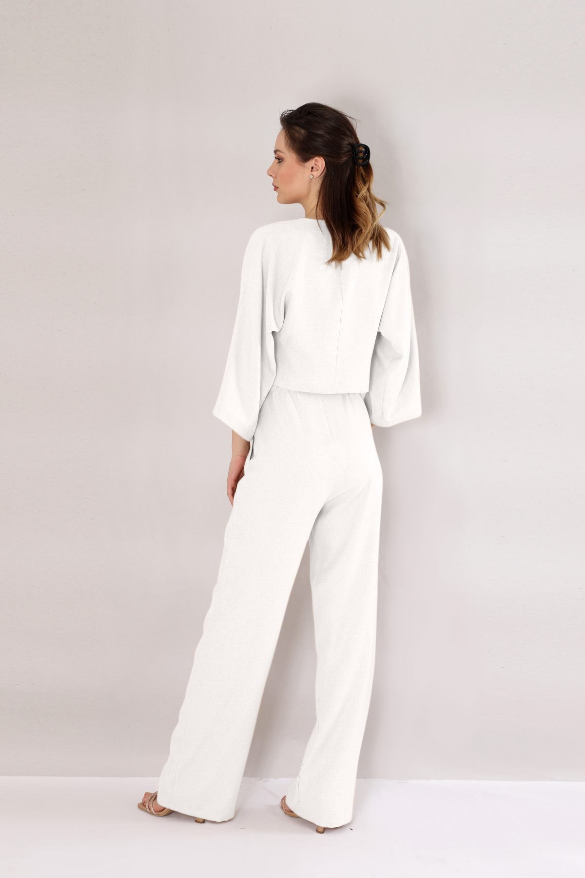 fashionshowcase Palazzohose Damen Stoffhose in Leinenoptik günstig online kaufen