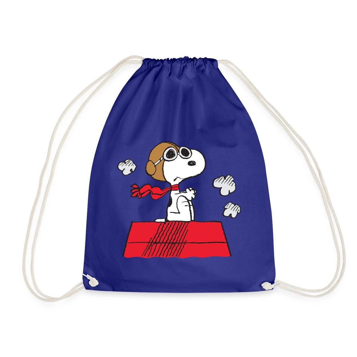 Spreadshirt Turnbeutel Peanuts Snoopy Pilot Fliegen Turnbeutel (1-tlg)