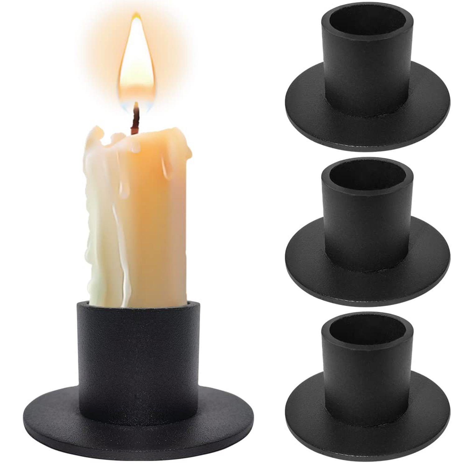 Dekorativer Kerzenhalter Kerzenleuchter MAGICSHE aus 4-teiliger Metall, Kerzenständer Aromatherapie