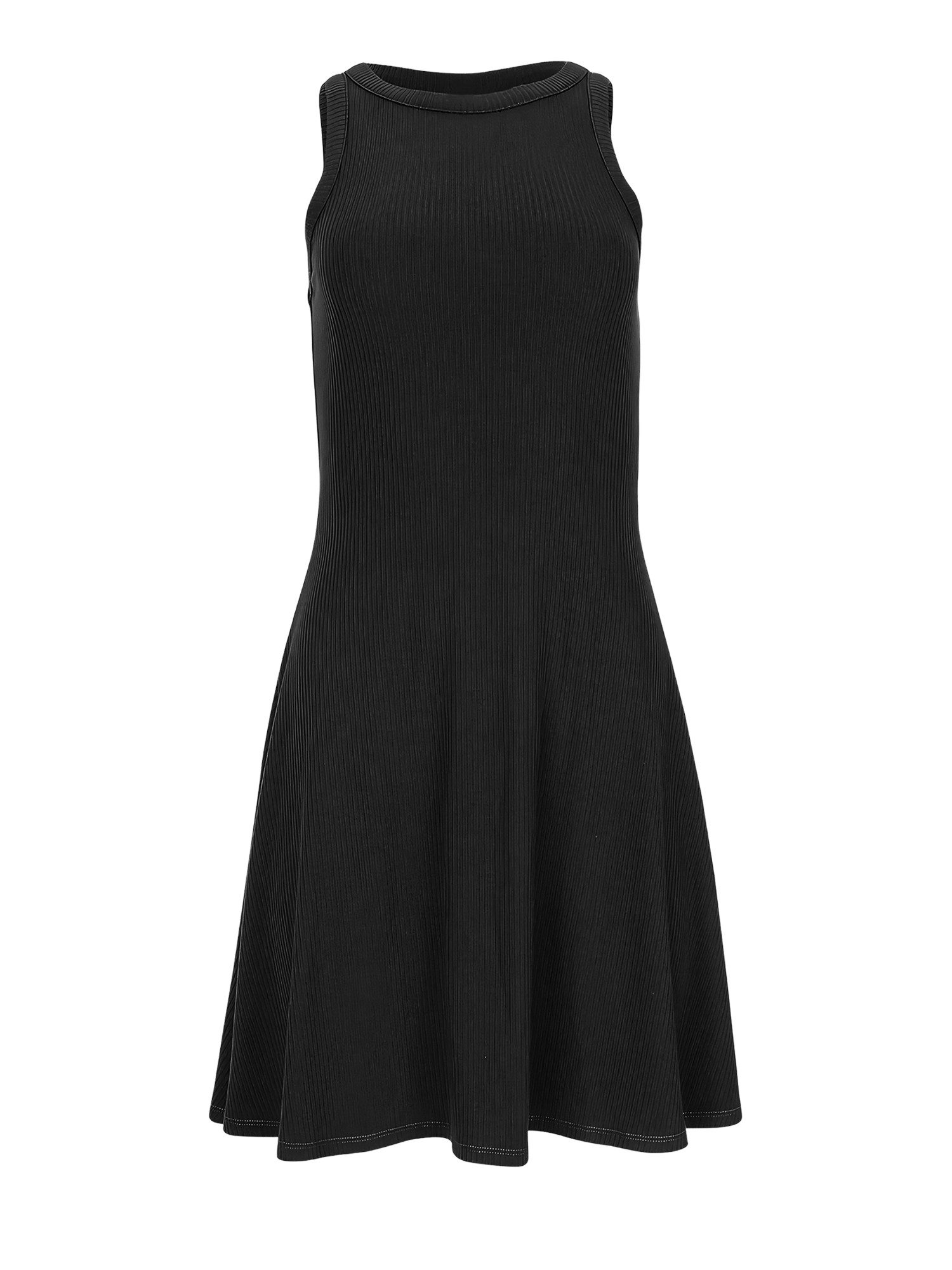 Strickkleid Damen Ärmelloses Kleid mit Rundhals