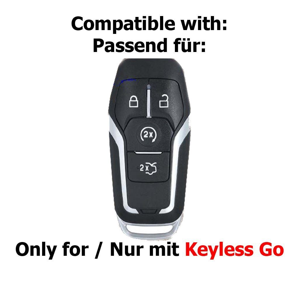 Turnier Softcase Schutzhülle Autoschlüssel Schlüsseltasche Tasten Mondeo Schwarz, KEYLESS SMARTKEY mt-key Mustang Silikon Ford 4 für