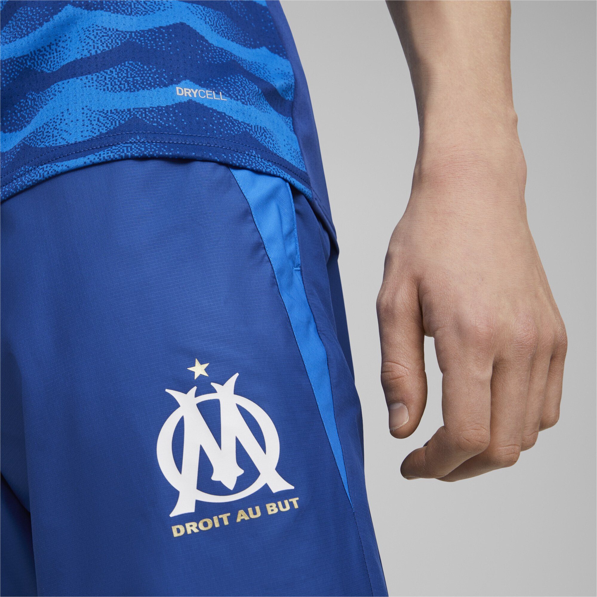 PUMA Sporthose Prematch de Clyde Team Royal Marseille Olympique Herren Fußballhose Blue
