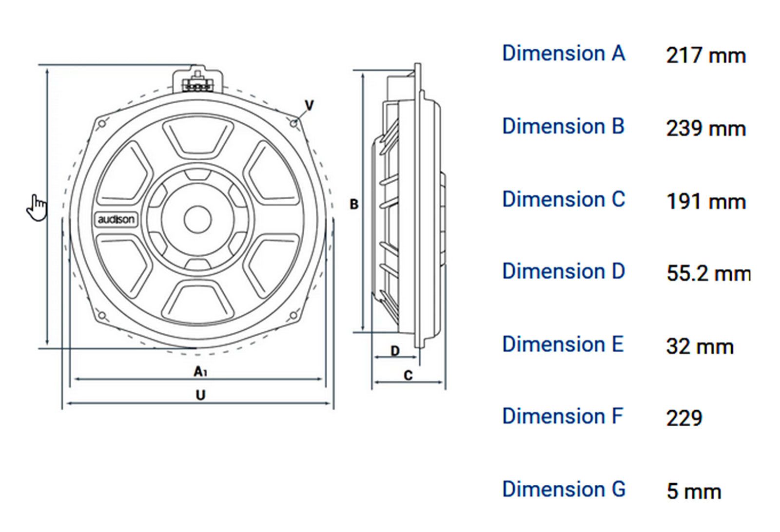 Audison Audison APBMW S8-4.2 Subwoofer 20 cm Auto-Subwoofer