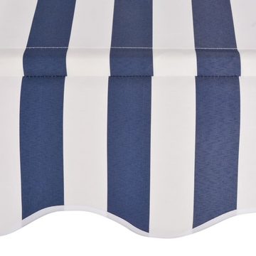 furnicato Markise Einziehbare Handbetrieben 150 cm Blau/Weiß Gestreift