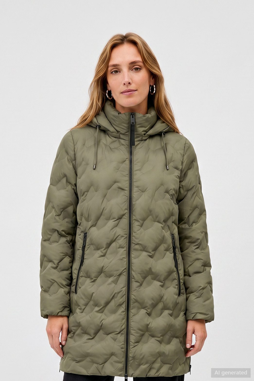 Barbara Lebek Steppmantel warmer Wintermantel Damen mit abnehmbarer Kapuze