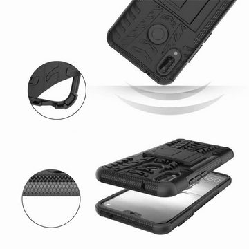 CoolGadget Handyhülle Schwarz als 2in1 Schutz Cover Set für das Huawei P20 Lite 5,84 Zoll, 2x 9H Glas Display Schutz Folie + 1x TPU Case Hülle für P20 Lite