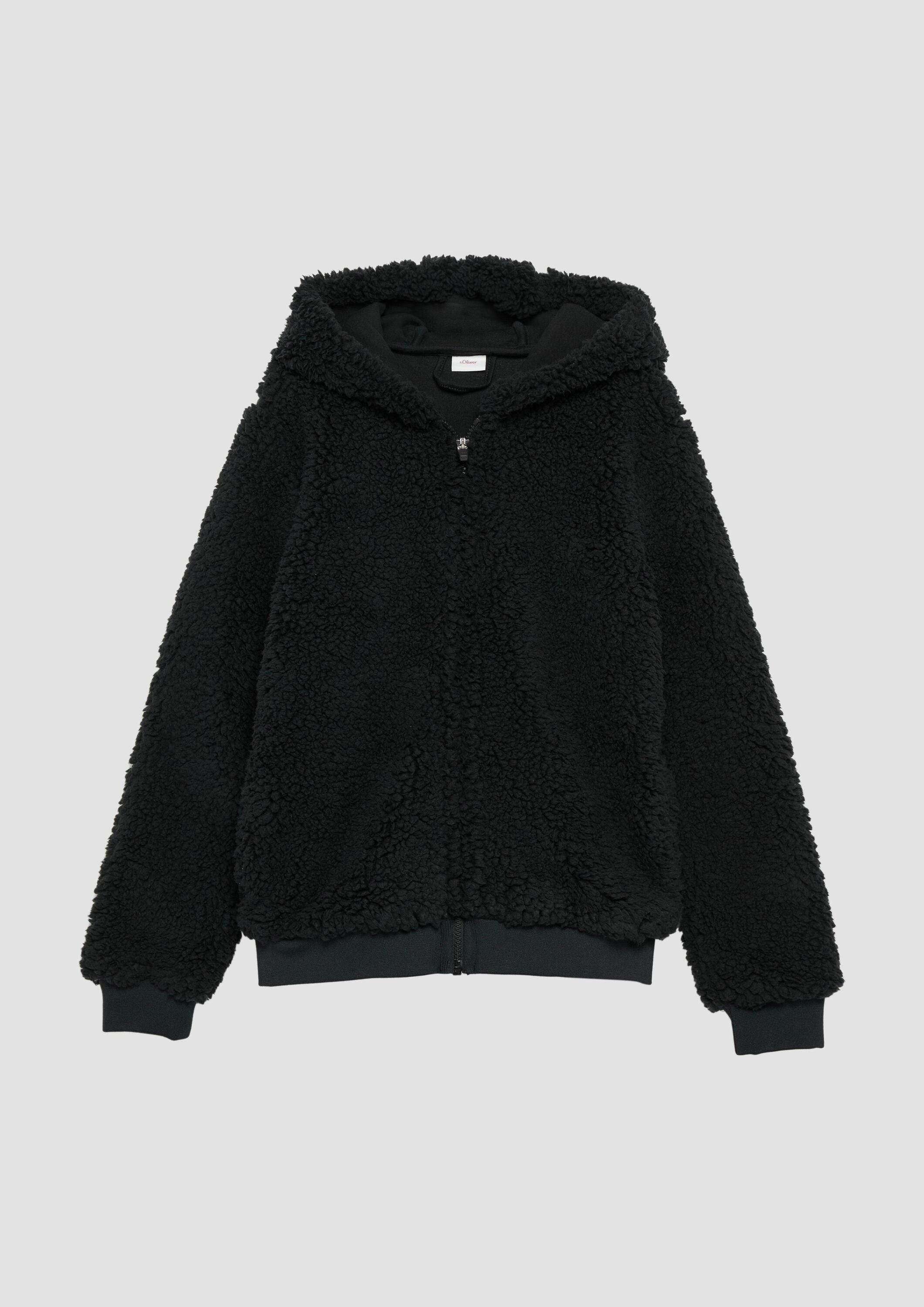 s.Oliver Sweatjacke Indoor-Jacke Teddyjacke mit Kapuze