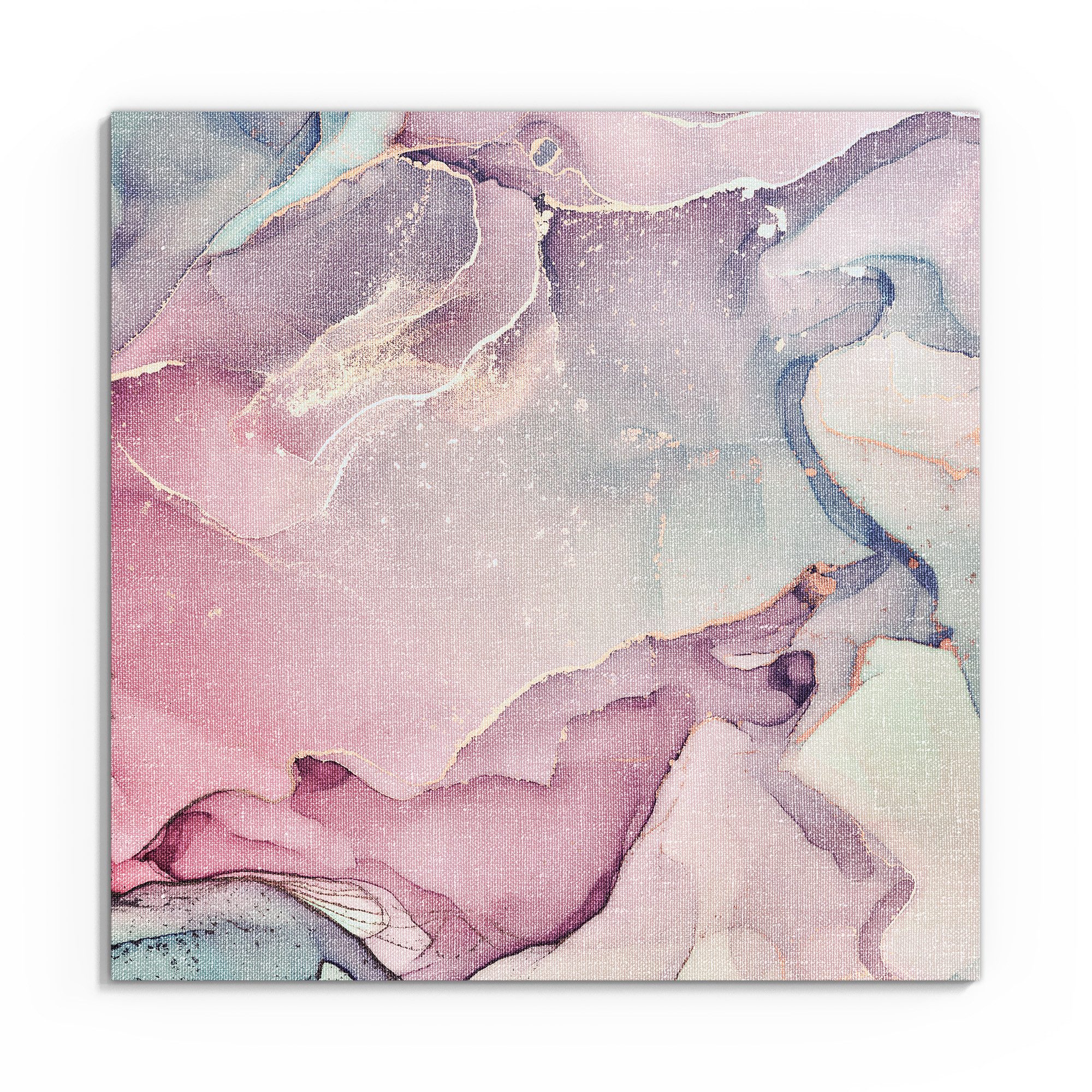 DEQORI Leinwandbild 'Elegante Farbströme', 'Elegante Farbströme', Hybrid Leinwand Bild Wandbild flach modern