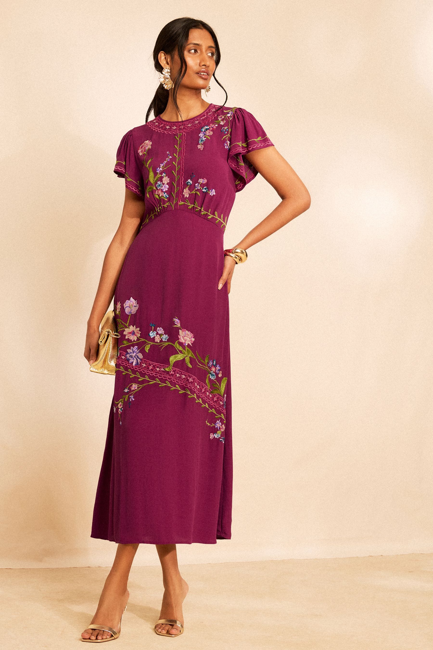 Love & Roses Midikleid Love & Roses asymmetrisches Midikleid, Regular (1-tlg) – Bild 3 von 5