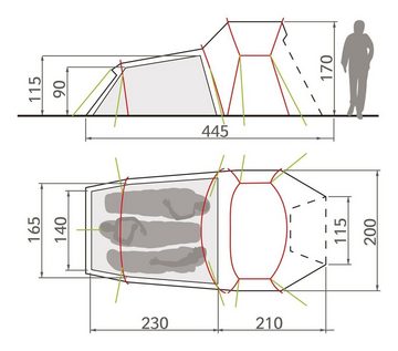 VAUDE Tunnelzelt VauDe Chapel L XT 3P Tunnelzelt (Gewicht 4,6kg)