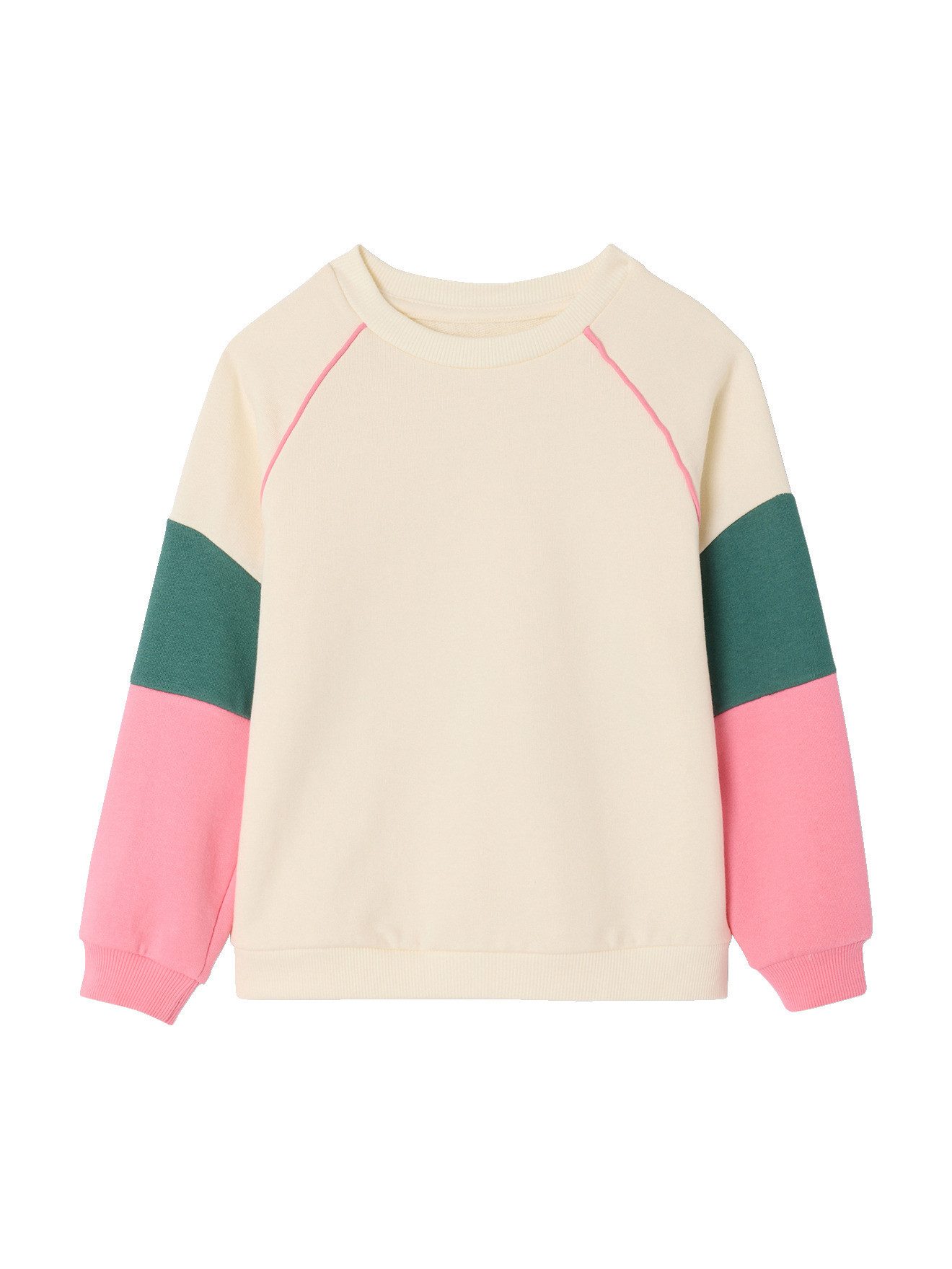 Sweatjacke Sweatshirt mit farbigen Raglanärmeln, Mädchen
