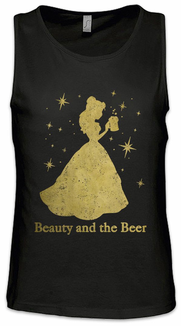 Tanktop Beauty and the Beer Ärmelloses T-Shirt Bier Besoffen Karneval Fasching