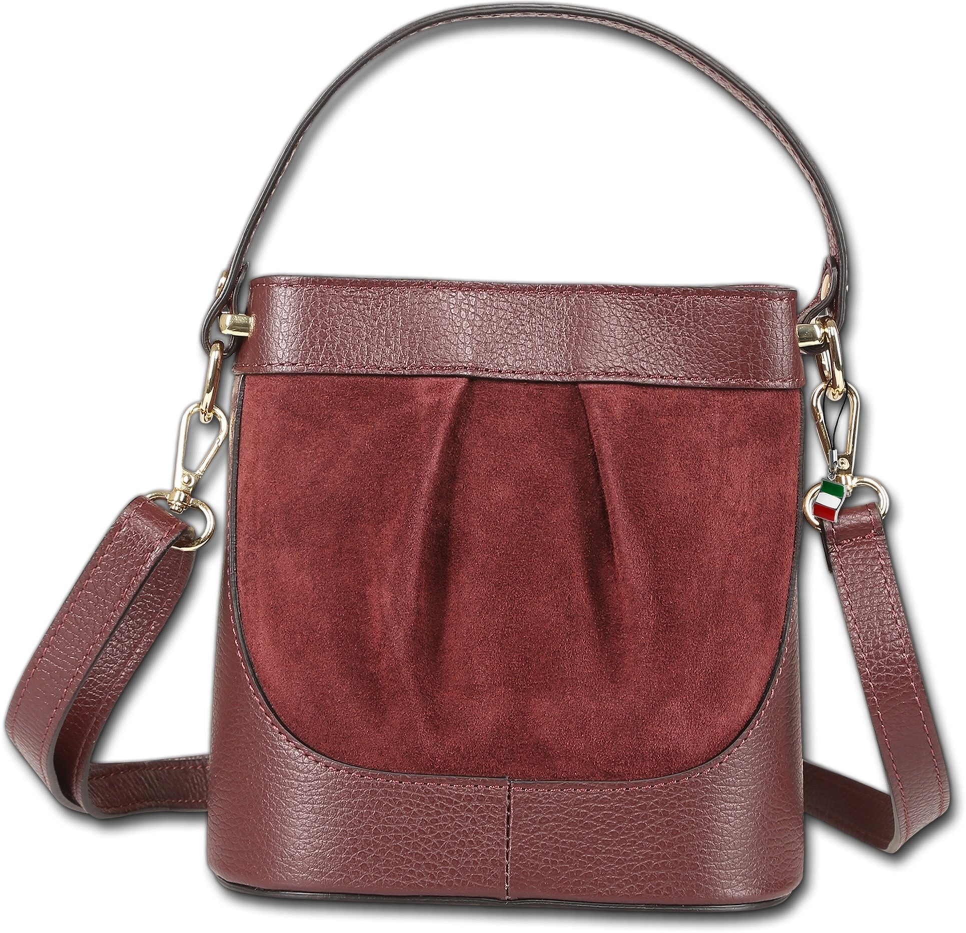 FLORENCE Umhängetasche Florence Damen Umhängetasche Leder (Umhängetasche, Umhängetasche), Damen Tasche Echtes Leder dunkelrot