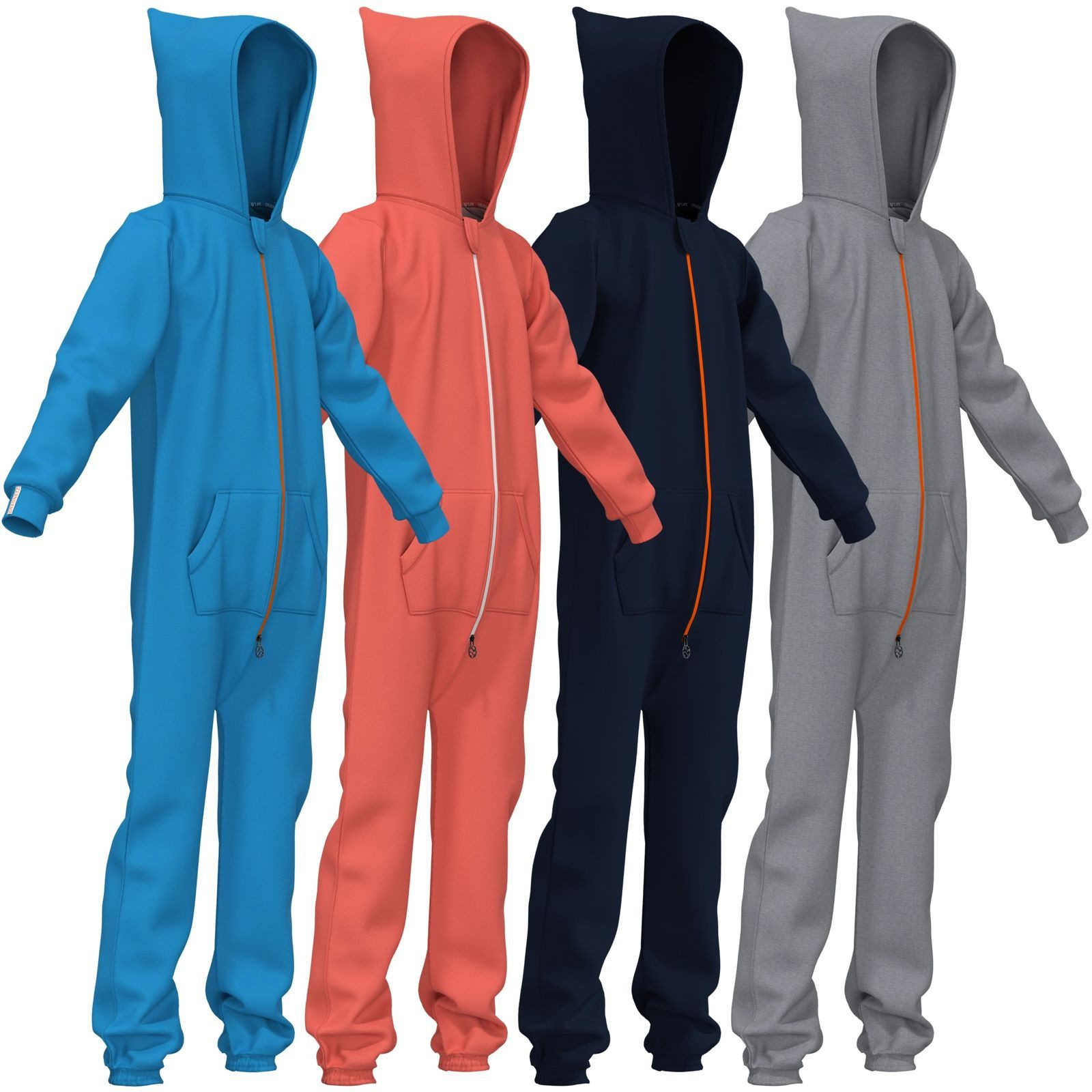 Gradnetz Jumpsuit Kinder Jungen Mädchen Overall Onesie Anzug Kids (1-tlg) Bio-Baumwolle - Kinnschutz - Kuschelig-weich - elastische Bündchen